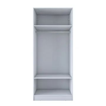 Garderobeskap Wallxpert Dara BA203 (90 x 210 x 57,5 cm) Hvit - Hvit - Oppbevaring - Klesoppbevaring - Garderober & garderobesystem - Garderobeskap & klesskap