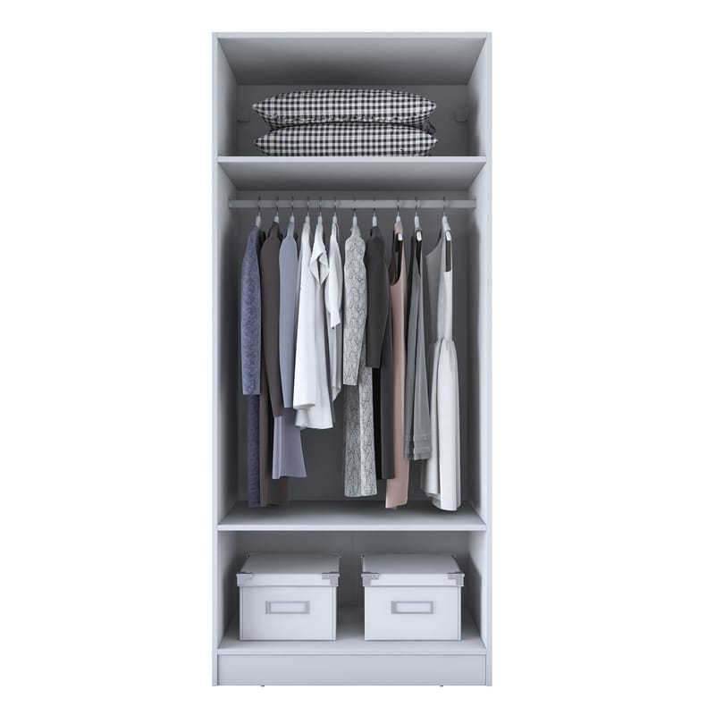 Garderobeskap Wallxpert Dara BA203 (90 x 210 x 57,5 cm) Hvit - Hvit - Oppbevaring - Klesoppbevaring - Garderober & garderobesystem - Garderobeskap & klesskap