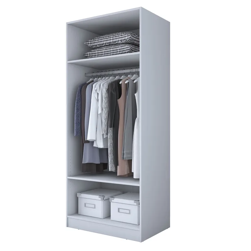 Garderobeskap Wallxpert Dara BA203 (90 x 210 x 57,5 cm) Hvit, Hvit