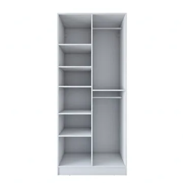 Garderobeskap Wallxpert Dara BA220 (90 x 210 x 57,5 cm) Hvit - Hvit - Oppbevaring - Klesoppbevaring - Garderober & garderobesystem - Garderobeskap & klesskap