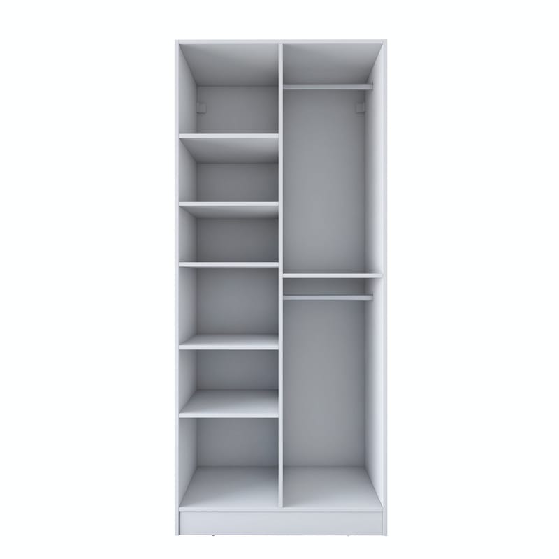 Garderobeskap Wallxpert Dara BA220 (90 x 210 x 57,5 cm) Hvit - Hvit - Oppbevaring - Klesoppbevaring - Garderober & garderobesystem - Garderobeskap & klesskap