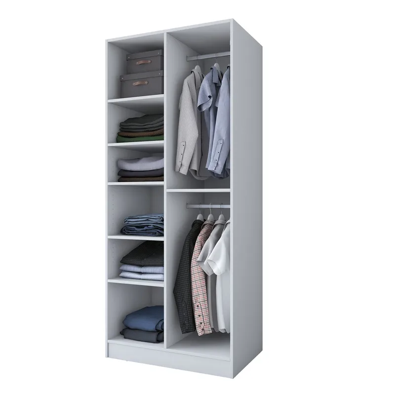 Garderobeskap Wallxpert Dara BA220 (90 x 210 x 57,5 cm) Hvit, Hvit