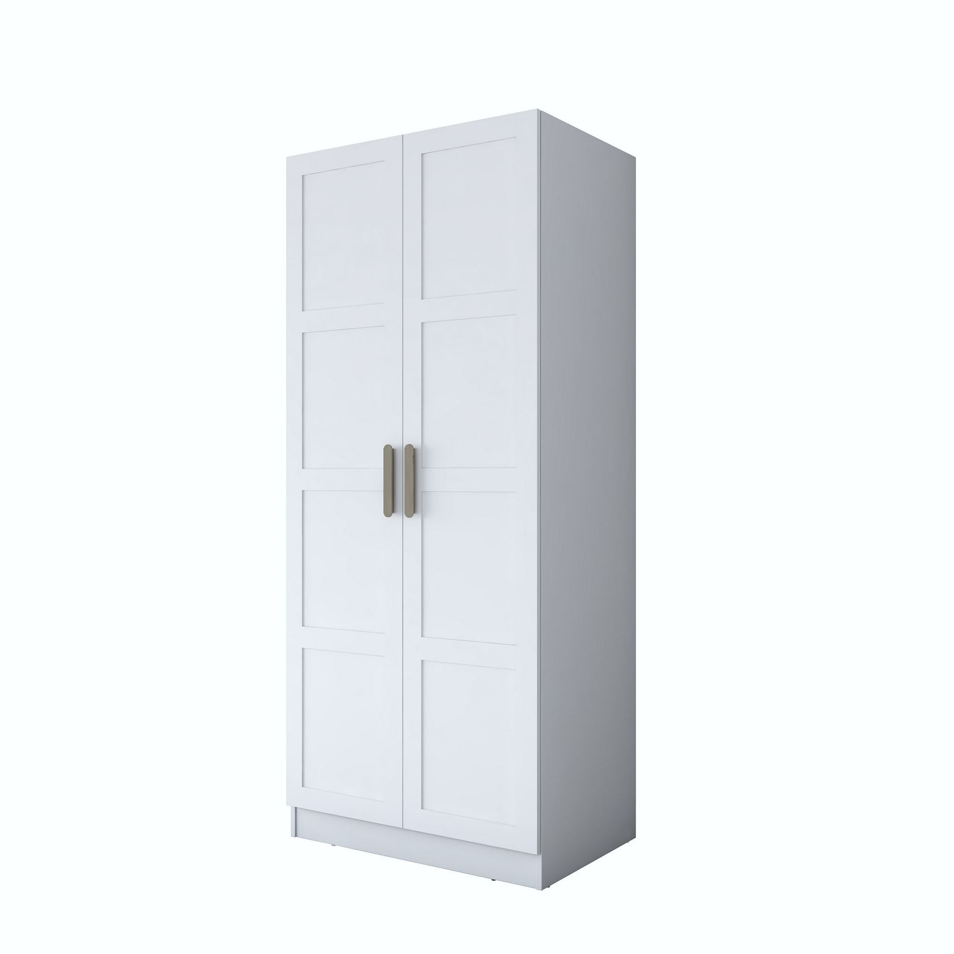 Garderobeskap Wallxpert Dara BA221 (90 x 210 x 57,5 cm) Hvit - Hvit