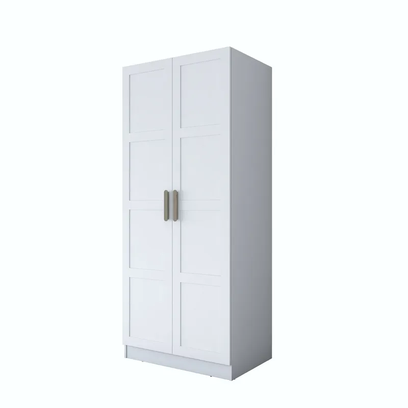 Garderobeskap Wallxpert Dara BA221 (90 x 210 x 57,5 cm) Hvit, Hvit