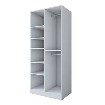 Garderobeskap Wallxpert Dara BA221 (90 x 210 x 57,5 cm) Hvit - Hvit - Oppbevaring - Klesoppbevaring - Garderober & garderobesystem - Garderobeskap & klesskap