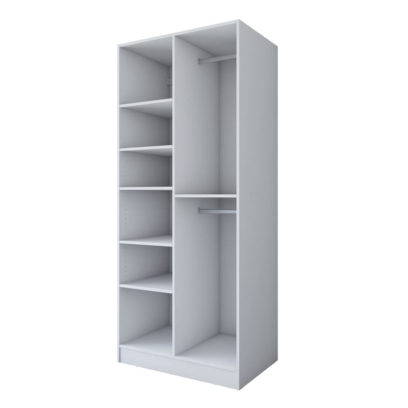 Garderobeskap Wallxpert Dara BA221 (90 x 210 x 57,5 cm) Hvit - Hvit - Oppbevaring - Klesoppbevaring - Garderober & garderobesystem - Garderobeskap & klesskap