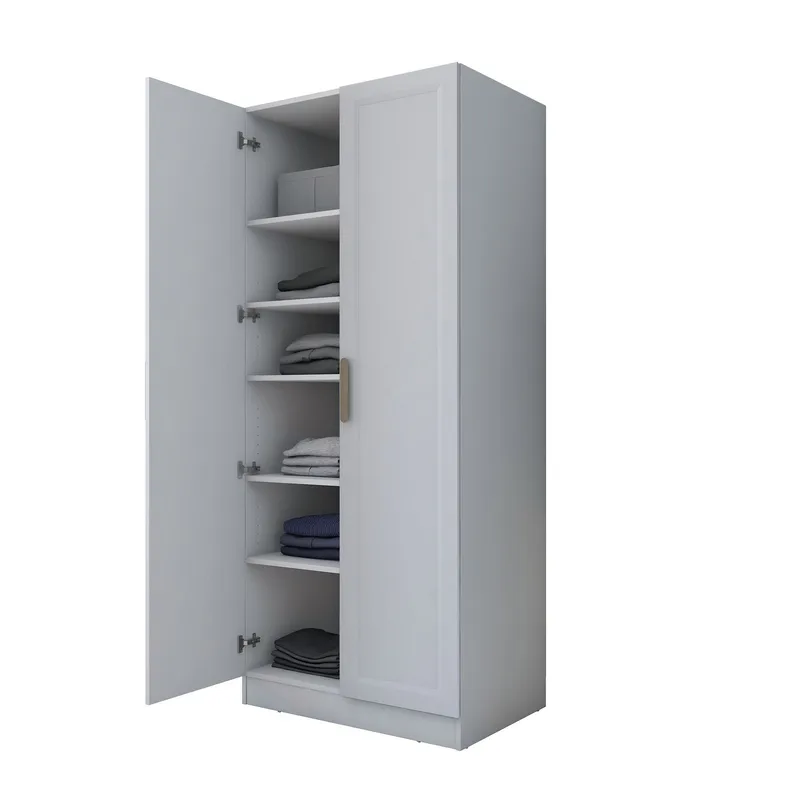 Garderobeskap Wallxpert Dara BA223 (90 x 210 x 57,5 cm) Hvit, Hvit