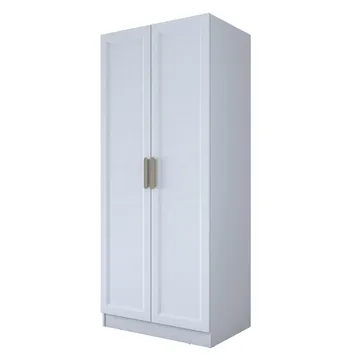 Garderobeskap Wallxpert Dara BA223 (90 x 210 x 57,5 cm) Hvit - Hvit - Oppbevaring - Klesoppbevaring - Garderober & garderobesystem - Garderobeskap & klesskap