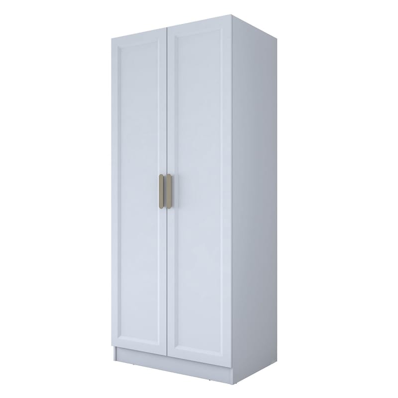 Garderobeskap Wallxpert Dara BA223 (90 x 210 x 57,5 cm) Hvit - Hvit - Oppbevaring - Klesoppbevaring - Garderober & garderobesystem - Garderobeskap & klesskap