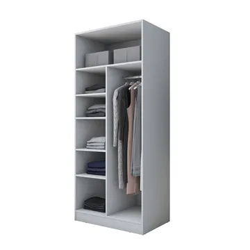 Garderobeskap Wallxpert Dara BA223 (90 x 210 x 57,5 cm) Hvit - Hvit - Oppbevaring - Klesoppbevaring - Garderober & garderobesystem - Garderobeskap & klesskap