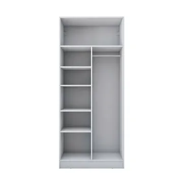 Garderobeskap Wallxpert Dara BA223 (90 x 210 x 57,5 cm) Hvit - Hvit - Oppbevaring - Klesoppbevaring - Garderober & garderobesystem - Garderobeskap & klesskap