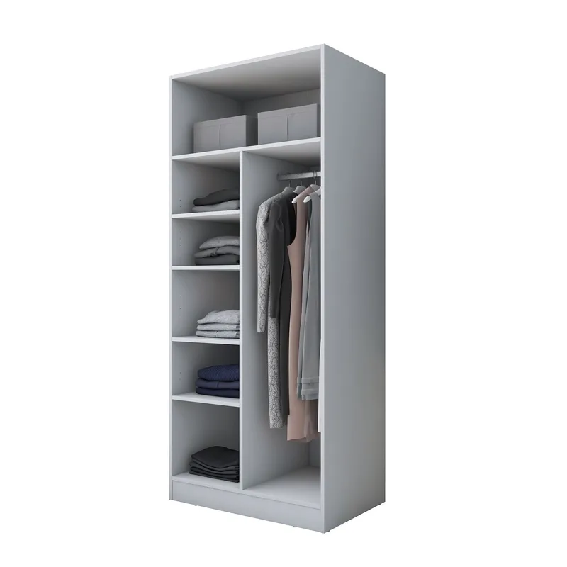 Garderobeskap Wallxpert Dara BA224 (90 x 210 x 57,5 cm) hvit, Hvit