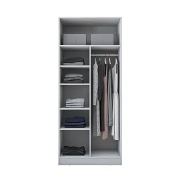Garderobeskap Wallxpert Dara BA224 (90 x 210 x 57,5 cm) hvit - Hvit - Oppbevaring - Klesoppbevaring - Garderober & garderobesystem - Garderobeskap & klesskap
