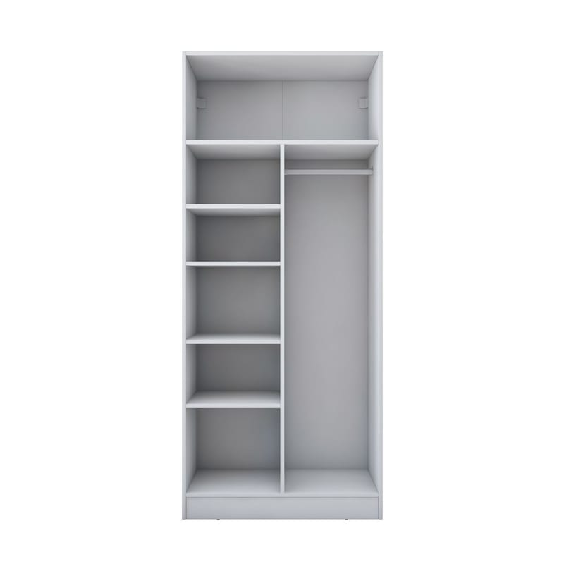 Garderobeskap Wallxpert Dara BA224 (90 x 210 x 57,5 cm) hvit - Hvit - Oppbevaring - Klesoppbevaring - Garderober & garderobesystem - Garderobeskap & klesskap