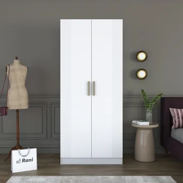 Garderobeskap Wallxpert Dara BA225 (90 x 210 x 57,5 cm) Hvit - Hvit - Oppbevaring - Klesoppbevaring - Garderober & garderobesystem - Garderobeskap & klesskap
