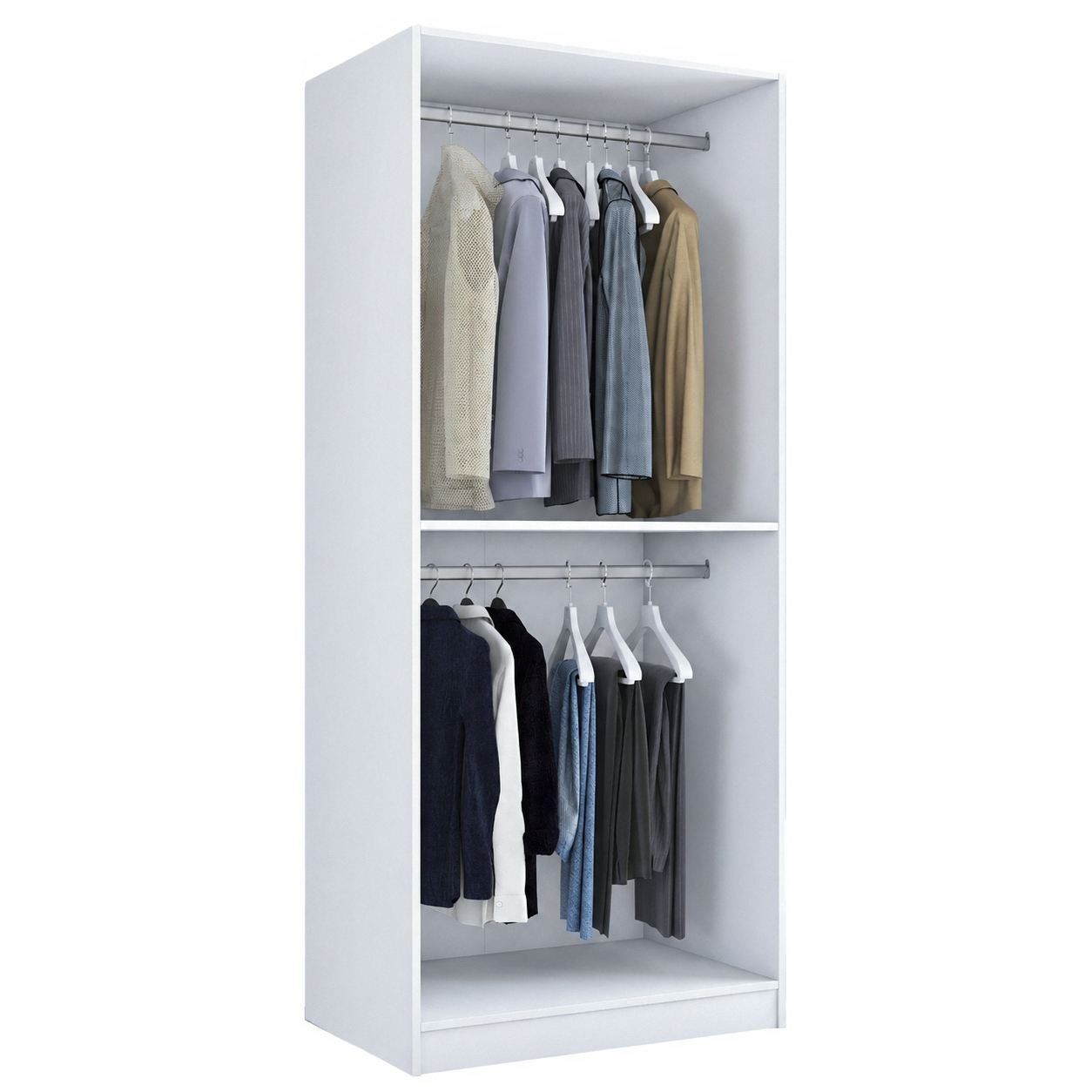 Garderobeskap Wallxpert Dara BA230 (90 x 210 x 57,5 cm) hvit - Hvit