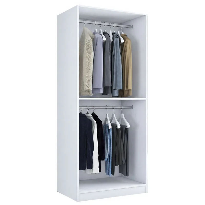 Garderobeskap Wallxpert Dara BA230 (90 x 210 x 57,5 cm) hvit, Hvit