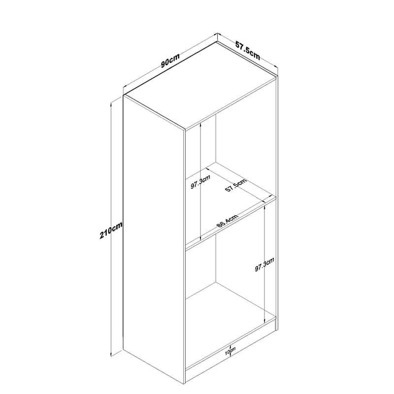 Garderobeskap Wallxpert Dara BA230 (90 x 210 x 57,5 cm) hvit - Hvit - Oppbevaring - Klesoppbevaring - Garderober & garderobesystem - Garderobeskap & klesskap