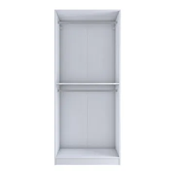 Garderobeskap Wallxpert Dara BA230 (90 x 210 x 57,5 cm) hvit - Hvit - Oppbevaring - Klesoppbevaring - Garderober & garderobesystem - Garderobeskap & klesskap