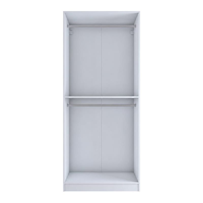 Garderobeskap Wallxpert Dara BA230 (90 x 210 x 57,5 cm) hvit - Hvit - Oppbevaring - Klesoppbevaring - Garderober & garderobesystem - Garderobeskap & klesskap