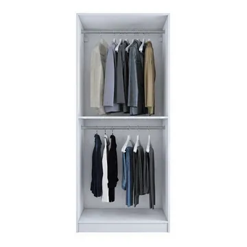 Garderobeskap Wallxpert Dara BA230 (90 x 210 x 57,5 cm) hvit - Hvit - Oppbevaring - Klesoppbevaring - Garderober & garderobesystem - Garderobeskap & klesskap