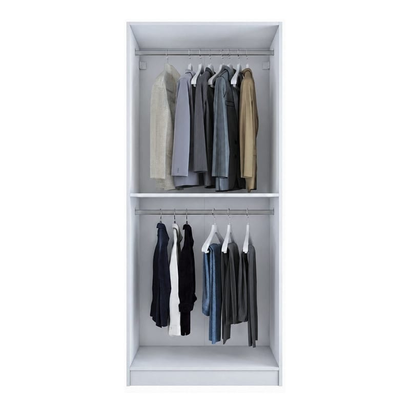 Garderobeskap Wallxpert Dara BA230 (90 x 210 x 57,5 cm) hvit - Hvit - Oppbevaring - Klesoppbevaring - Garderober & garderobesystem - Garderobeskap & klesskap