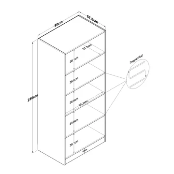 Garderobeskap Wallxpert Dara BA231 (90 x 210 x 57,5 cm) Hvit - Hvit - Oppbevaring - Klesoppbevaring - Garderober & garderobesystem - Garderobeskap & klesskap
