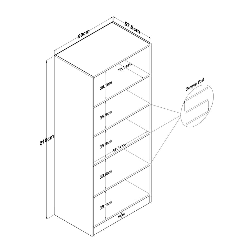 Garderobeskap Wallxpert Dara BA231 (90 x 210 x 57,5 cm) Hvit - Hvit - Oppbevaring - Klesoppbevaring - Garderober & garderobesystem - Garderobeskap & klesskap