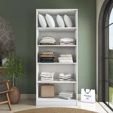 Garderobeskap Wallxpert Dara BA231 (90 x 210 x 57,5 cm) Hvit - Hvit - Oppbevaring - Klesoppbevaring - Garderober & garderobesystem - Garderobeskap & klesskap