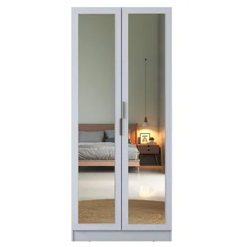 Garderobeskap Wallxpert Dara BA231 (90 x 210 x 57,5 cm) Hvit - Hvit - Oppbevaring - Klesoppbevaring - Garderober & garderobesystem - Garderobeskap & klesskap