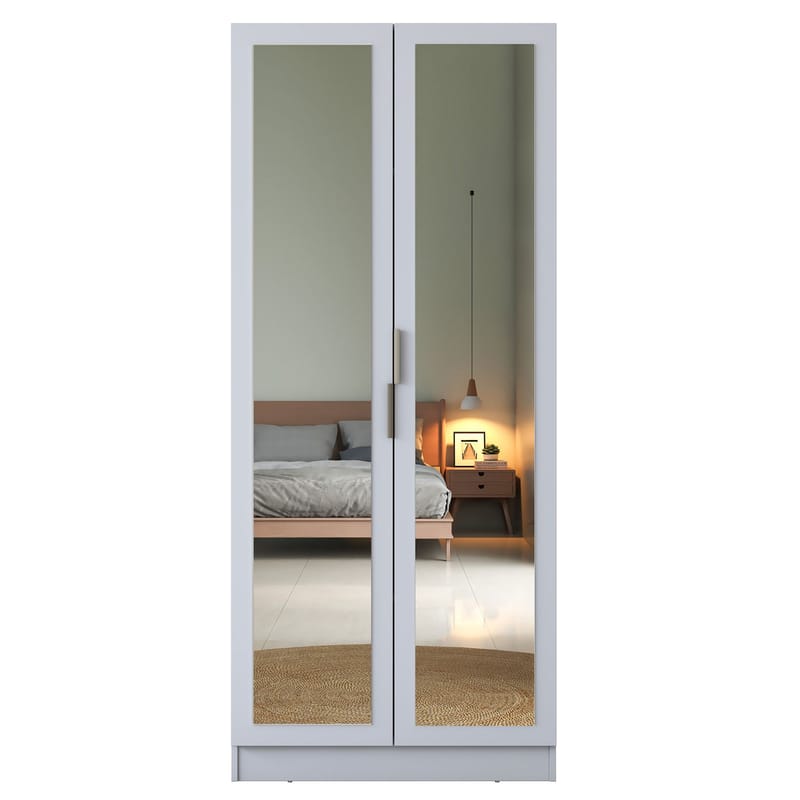 Garderobeskap Wallxpert Dara BA231 (90 x 210 x 57,5 cm) Hvit - Hvit - Oppbevaring - Klesoppbevaring - Garderober & garderobesystem - Garderobeskap & klesskap