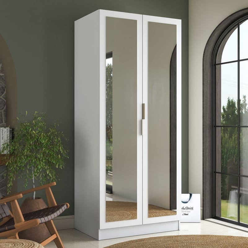 Garderobeskap Wallxpert Dara BA231 (90 x 210 x 57,5 cm) Hvit - Hvit - Oppbevaring - Klesoppbevaring - Garderober & garderobesystem - Garderobeskap & klesskap