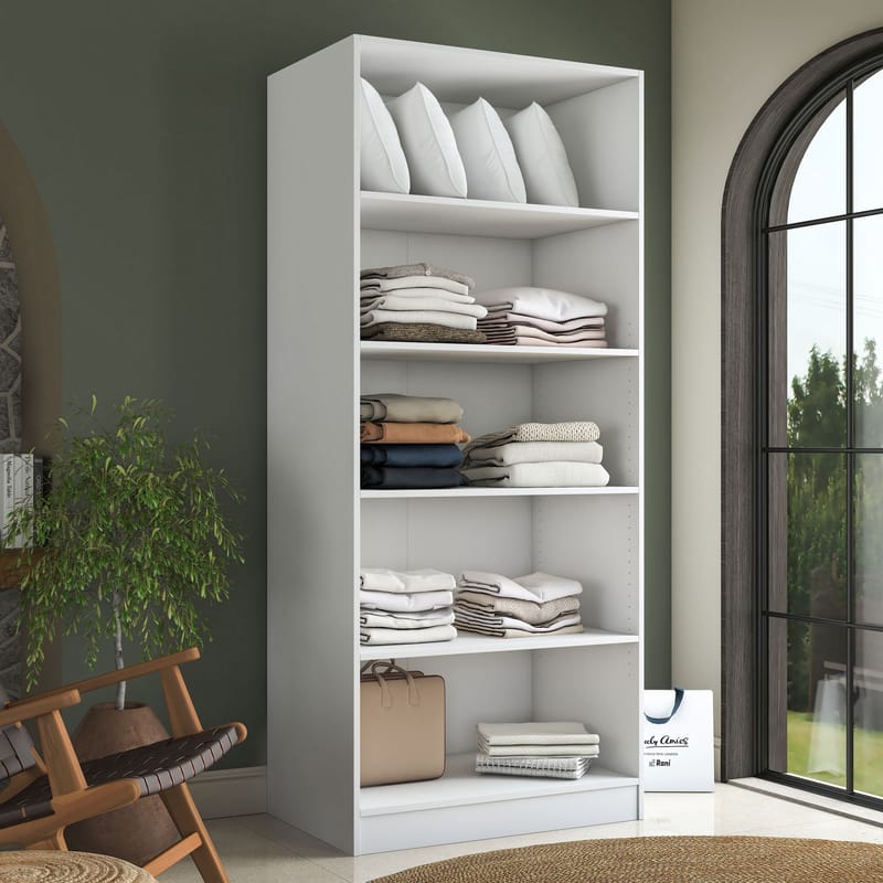 Garderobeskap Wallxpert Dara BA231 (90 x 210 x 57,5 cm) Hvit - Hvit - Oppbevaring - Klesoppbevaring - Garderober & garderobesystem - Garderobeskap & klesskap