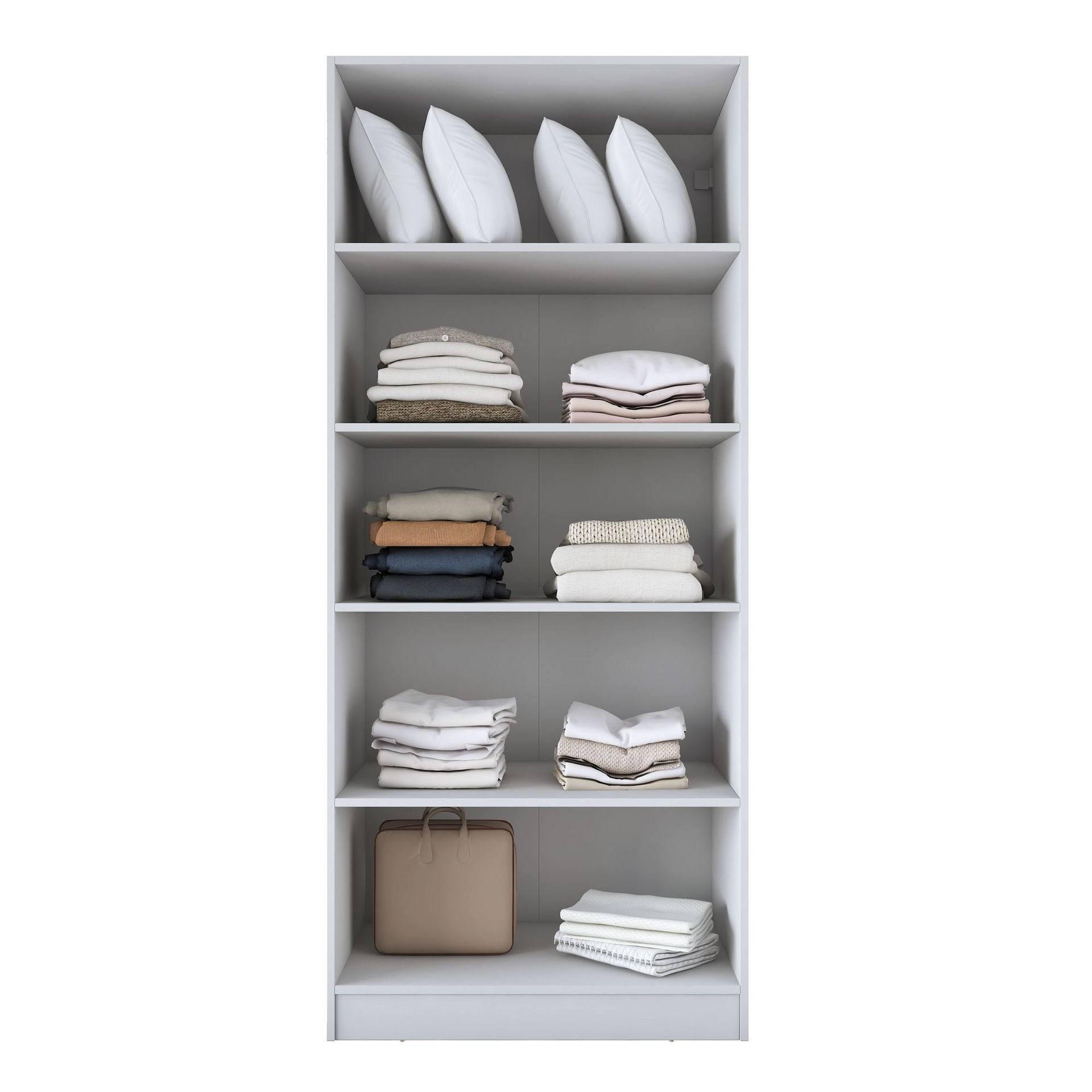 Garderobeskap Wallxpert Dara BA231 (90 x 210 x 57,5 cm) Hvit - Hvit