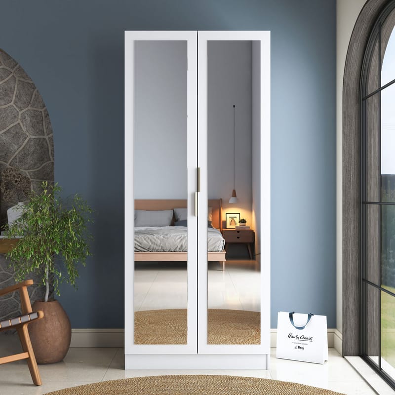 Garderobeskap Wallxpert Dara BA232 (90 x 210 x 57,5 cm) hvit - Hvit - Oppbevaring - Klesoppbevaring - Garderober & garderobesystem - Garderobeskap & klesskap