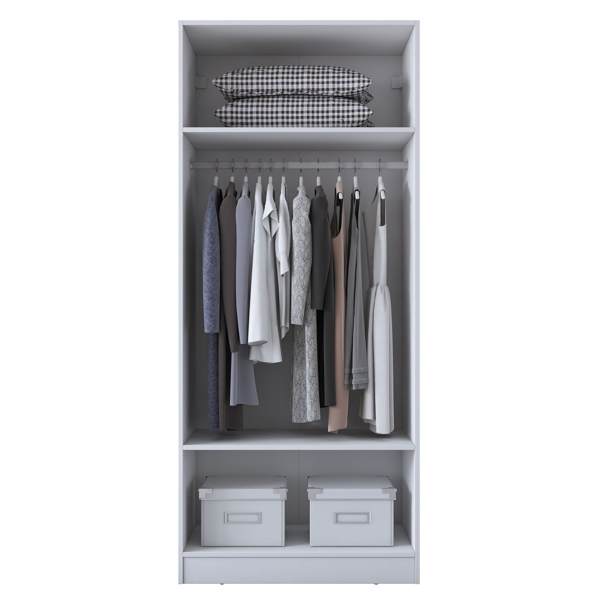 Garderobeskap Wallxpert Dara BA232 (90 x 210 x 57,5 cm) hvit - Hvit