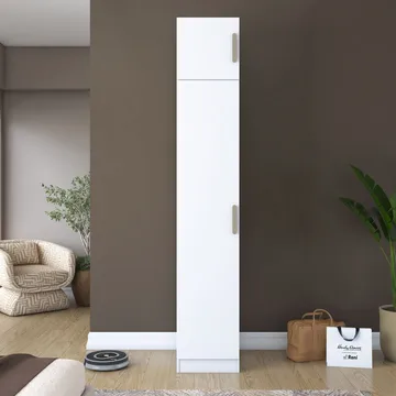 Garderobeskap Wallxpert Eska (45 x 255 x 57,5 cm) Hvit - Hvit - Oppbevaring - Klesoppbevaring - Garderober & garderobesystem - Garderobeskap & klesskap