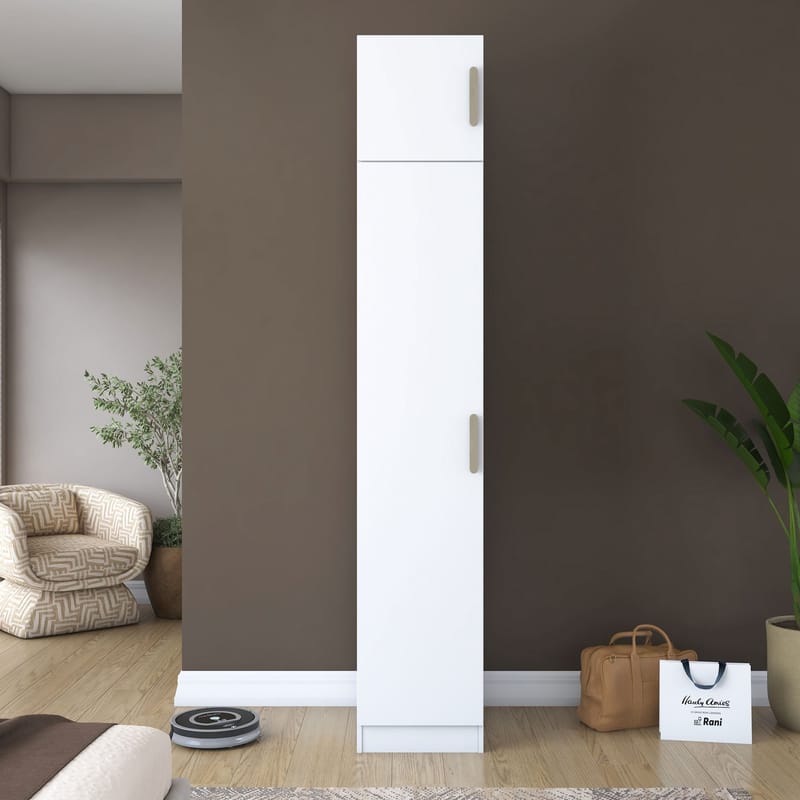 Garderobeskap Wallxpert Eska (45 x 255 x 57,5 cm) Hvit - Hvit - Oppbevaring - Klesoppbevaring - Garderober & garderobesystem - Garderobeskap & klesskap