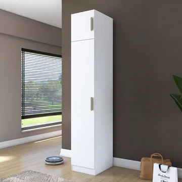 Garderobeskap Wallxpert Eska (45 x 255 x 57,5 cm) Hvit - Hvit - Oppbevaring - Klesoppbevaring - Garderober & garderobesystem - Garderobeskap & klesskap