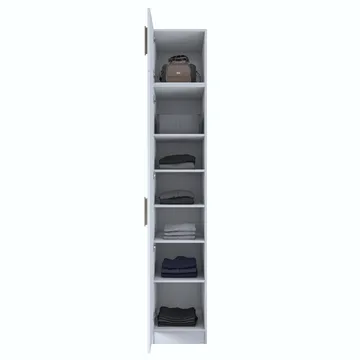 Garderobeskap Wallxpert Eska (45 x 255 x 57,5 cm) Hvit - Hvit - Oppbevaring - Klesoppbevaring - Garderober & garderobesystem - Garderobeskap & klesskap