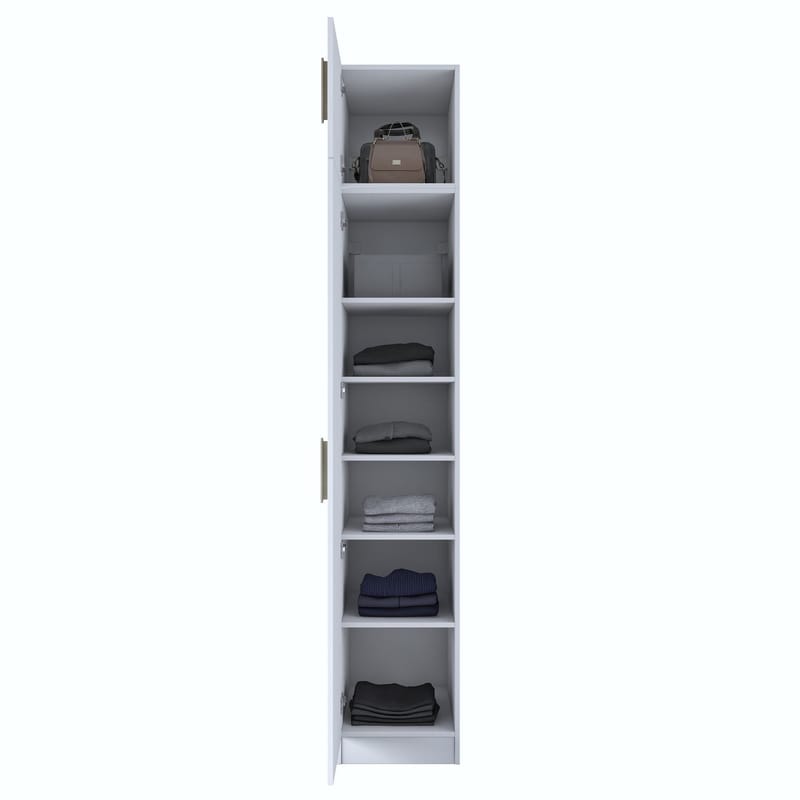 Garderobeskap Wallxpert Eska (45 x 255 x 57,5 cm) Hvit - Hvit - Oppbevaring - Klesoppbevaring - Garderober & garderobesystem - Garderobeskap & klesskap