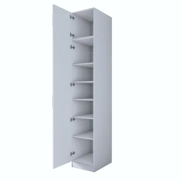 Garderobeskap Wallxpert Eska (45 x 255 x 57,5 cm) Hvit - Hvit - Oppbevaring - Klesoppbevaring - Garderober & garderobesystem - Garderobeskap & klesskap