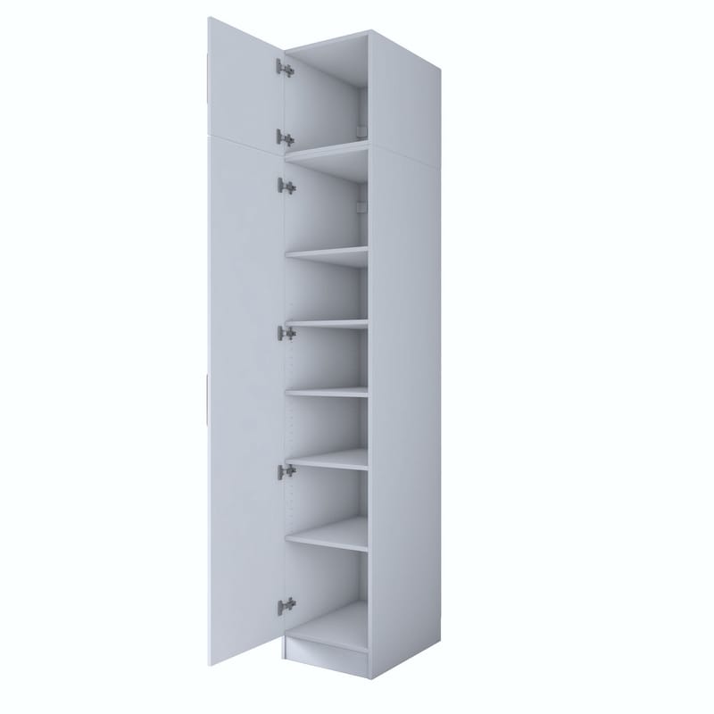 Garderobeskap Wallxpert Eska (45 x 255 x 57,5 cm) Hvit - Hvit - Oppbevaring - Klesoppbevaring - Garderober & garderobesystem - Garderobeskap & klesskap