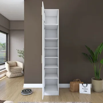 Garderobeskap Wallxpert Eska (45 x 255 x 57,5 cm) Hvit - Hvit - Oppbevaring - Klesoppbevaring - Garderober & garderobesystem - Garderobeskap & klesskap