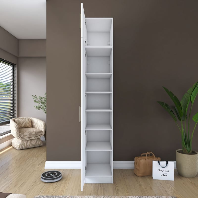 Garderobeskap Wallxpert Eska (45 x 255 x 57,5 cm) Hvit - Hvit - Oppbevaring - Klesoppbevaring - Garderober & garderobesystem - Garderobeskap & klesskap