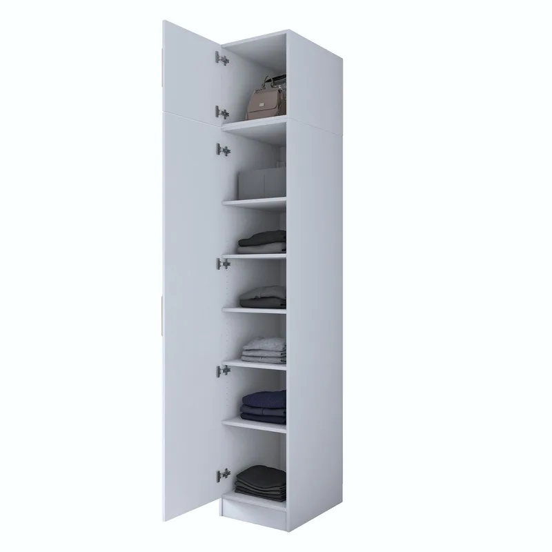 Garderobeskap Wallxpert Eska (45 x 255 x 57,5 cm) Hvit, Hvit