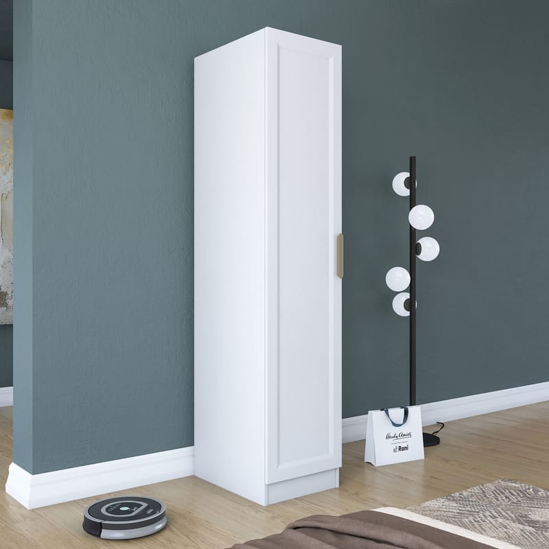 Garderobeskap Wallxpert Fenn (45 x 210 x 45 cm) Hvit - Hvit - Oppbevaring - Klesoppbevaring - Garderober & garderobesystem - Garderobeskap & klesskap