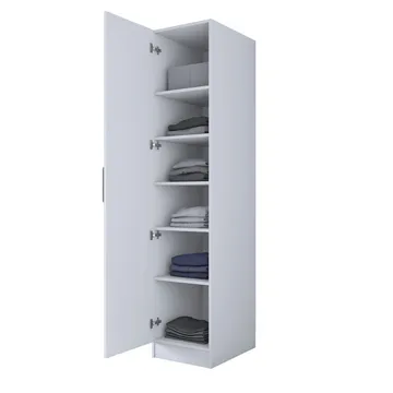 Garderobeskap Wallxpert Fenn (45 x 210 x 45 cm) Hvit - Hvit - Oppbevaring - Klesoppbevaring - Garderober & garderobesystem - Garderobeskap & klesskap