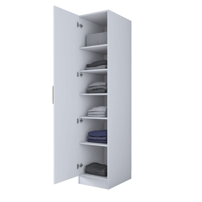 Garderobeskap Wallxpert Fenn (45 x 210 x 45 cm) Hvit - Hvit - Oppbevaring - Klesoppbevaring - Garderober & garderobesystem - Garderobeskap & klesskap