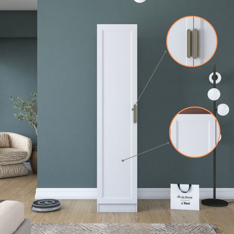 Garderobeskap Wallxpert Fenn (45 x 210 x 45 cm) Hvit - Hvit - Oppbevaring - Klesoppbevaring - Garderober & garderobesystem - Garderobeskap & klesskap